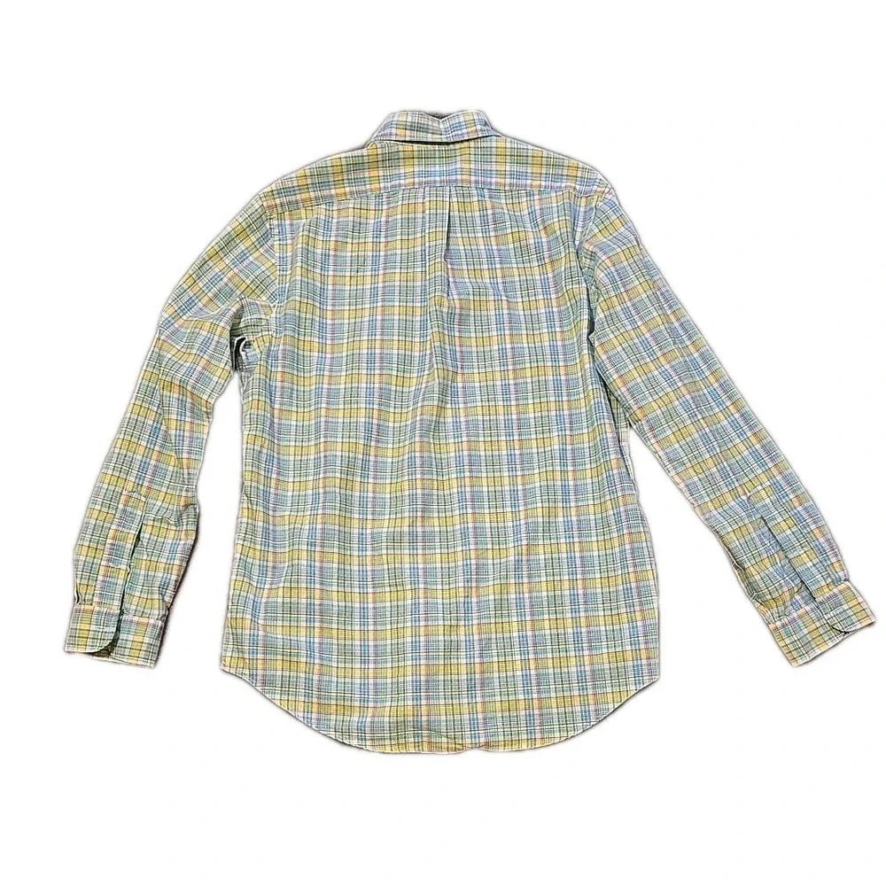 Polo Ralph Lauren Shirt Mens L Cotton Stretch Pink Blue Green‎ Stripe L/S Pony L